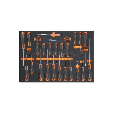 Beta 25 Piece  Easy Screwdriver Set -  Slotted, Phillips and Torx with Foam Tray 024580211